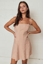 Gingham Tie Strap Mini Dress