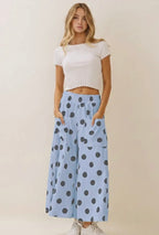 Breezy Blue Polka-Dot Pants