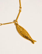 Coralie Gold Non-Tarnish Fish Pendant Chain Necklace
