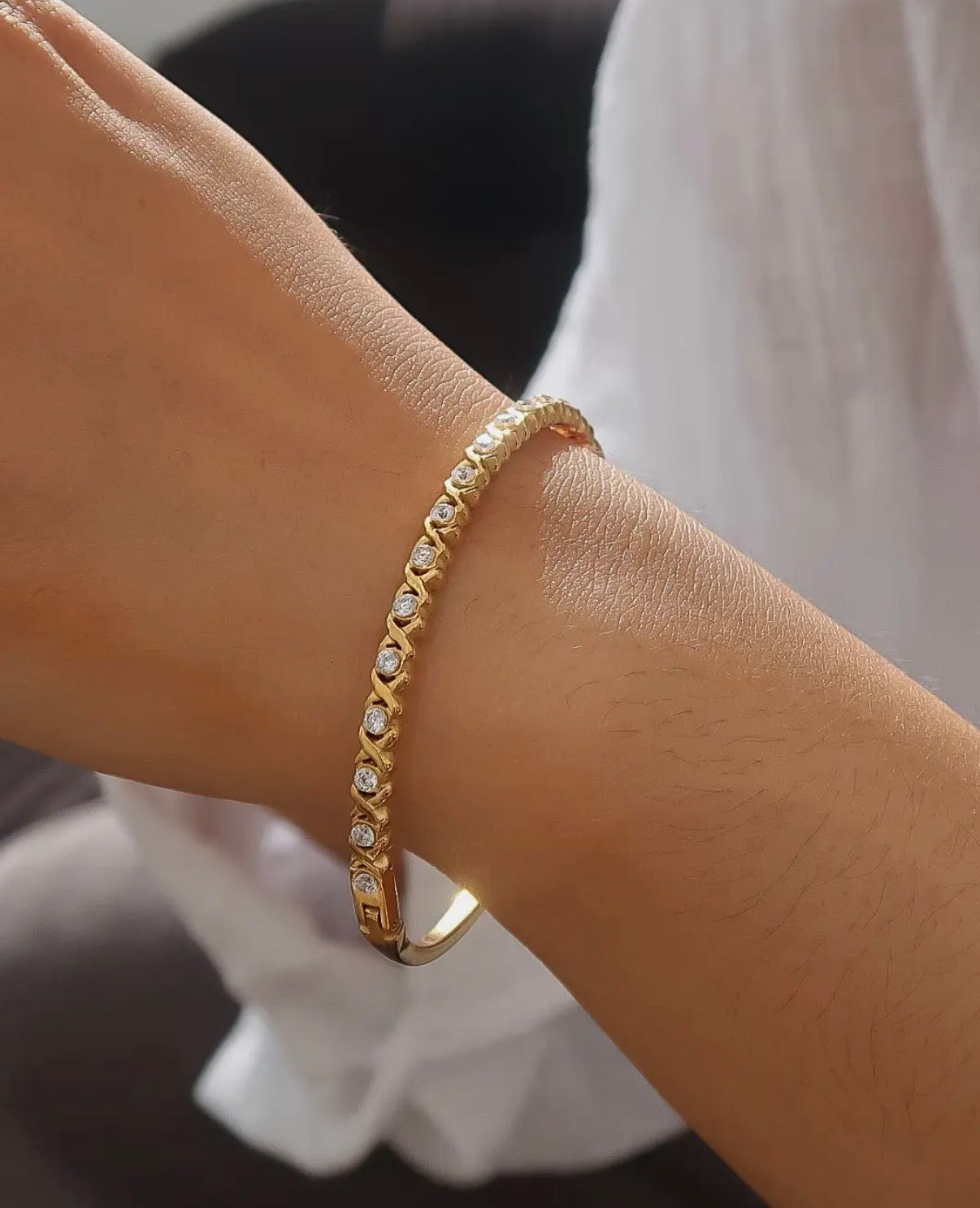 Seraphine Gold Non-Tarnish CZ Cuff Bracelet