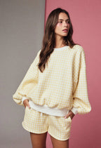 Gingham Short Set Yellow Checkered