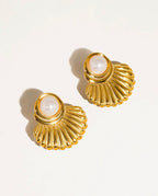 Lennox Non-Tarnish Shell Pearl Earrings