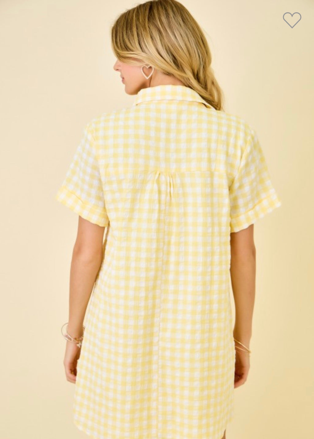 Lemon Gingham Collared Dress