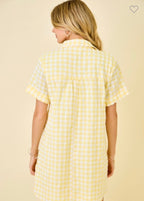 Lemon Gingham Collared Dress