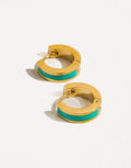 Etta Non-Tarnish Colored Hoop Earrings Teal