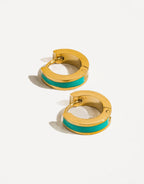Etta Non-Tarnish Colored Hoop Earrings Teal