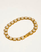Midi Gold Non-Tarnish Square CZ bracelet