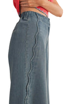 Scalloped Wide Leg Jeans