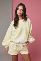 Gingham Short Set Yellow Checkered
