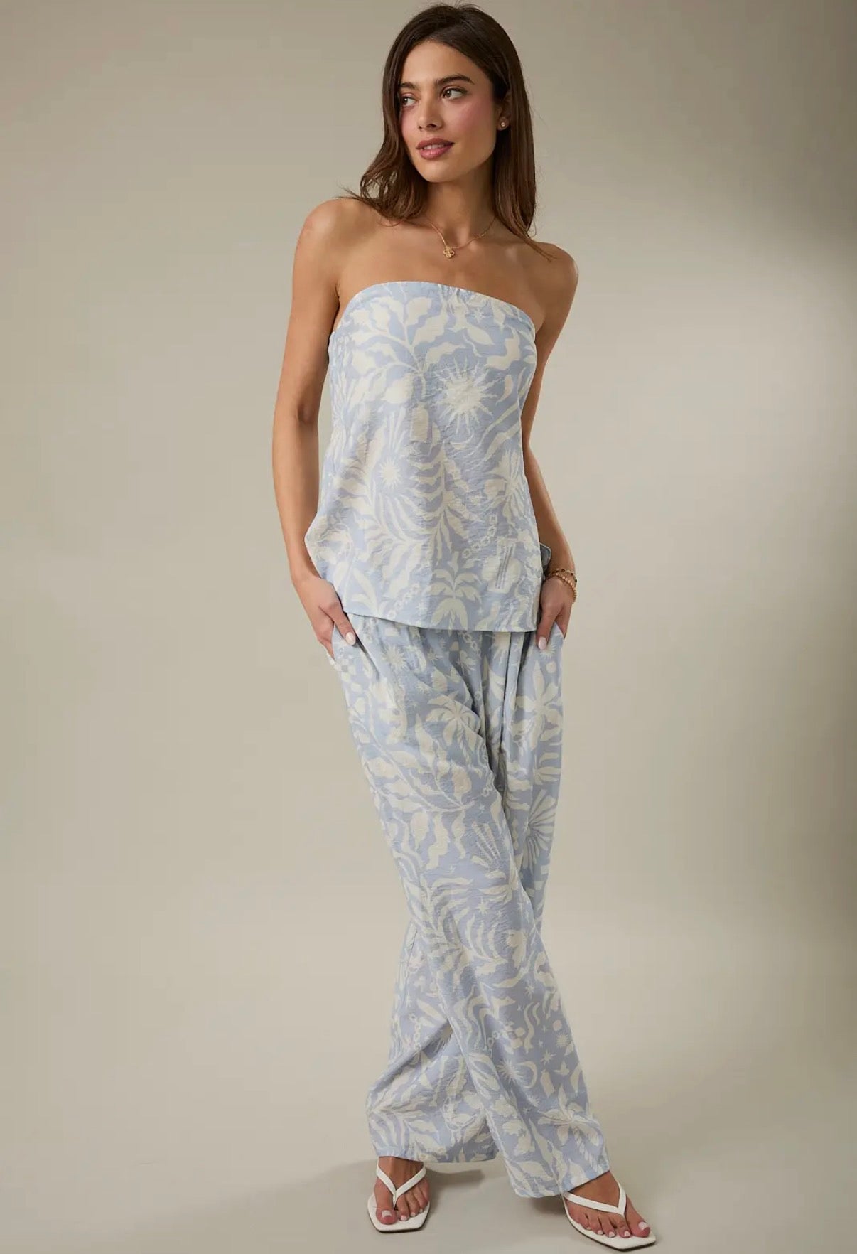 Santorini Dreams Blue Pant Set
