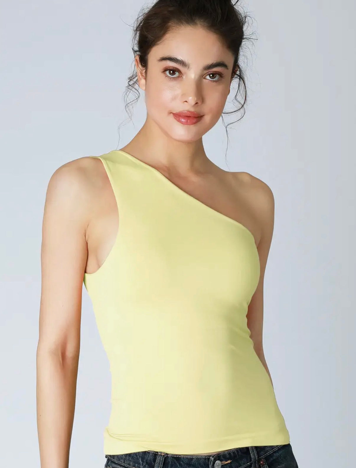 Lemon One Shoulder Top