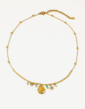 Summer Non-Tarnish Gold Shell and Star Necklace- Green