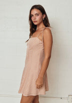Gingham Tie Strap Mini Dress
