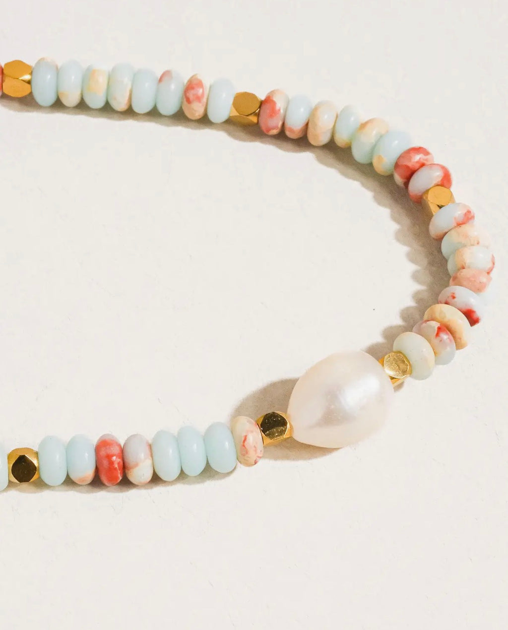 Swank Non-Tarnish Boho Beaded Pearl Necklace- Multicolored