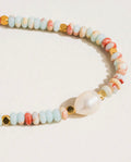 Swank Non-Tarnish Boho Beaded Pearl Necklace- Multicolored