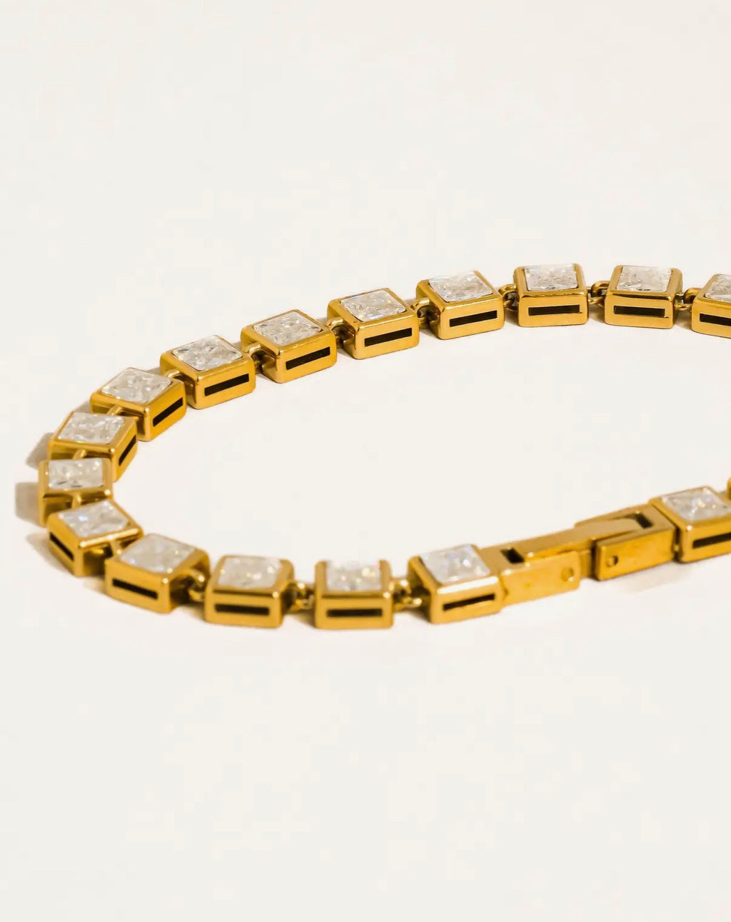 Midi Gold Non-Tarnish Square CZ bracelet