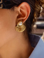 Lennox Non-Tarnish Shell Pearl Earrings