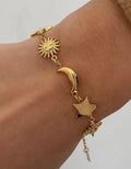 Leonora Gold Non-Tarnish Sun and Star Bracelet