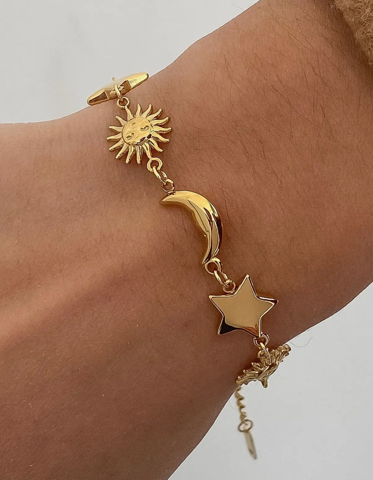 Leonora Gold Non-Tarnish Sun and Star Bracelet