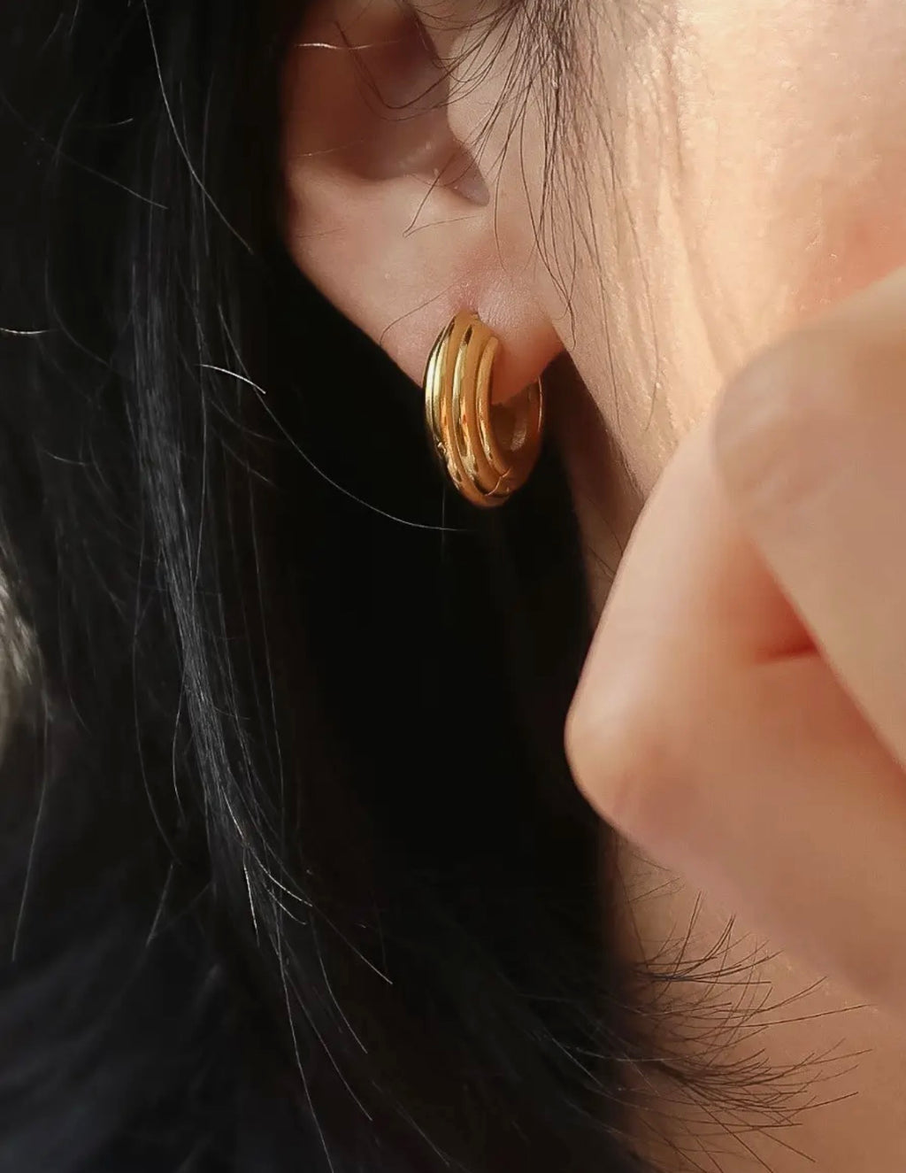 Juliette Gold Non-Tarnish Chunky Hoop Earrings