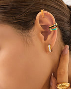 Etta Non-Tarnish Colored Hoop Earrings- Orange