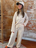 Ivory Washed Casual Knit Set