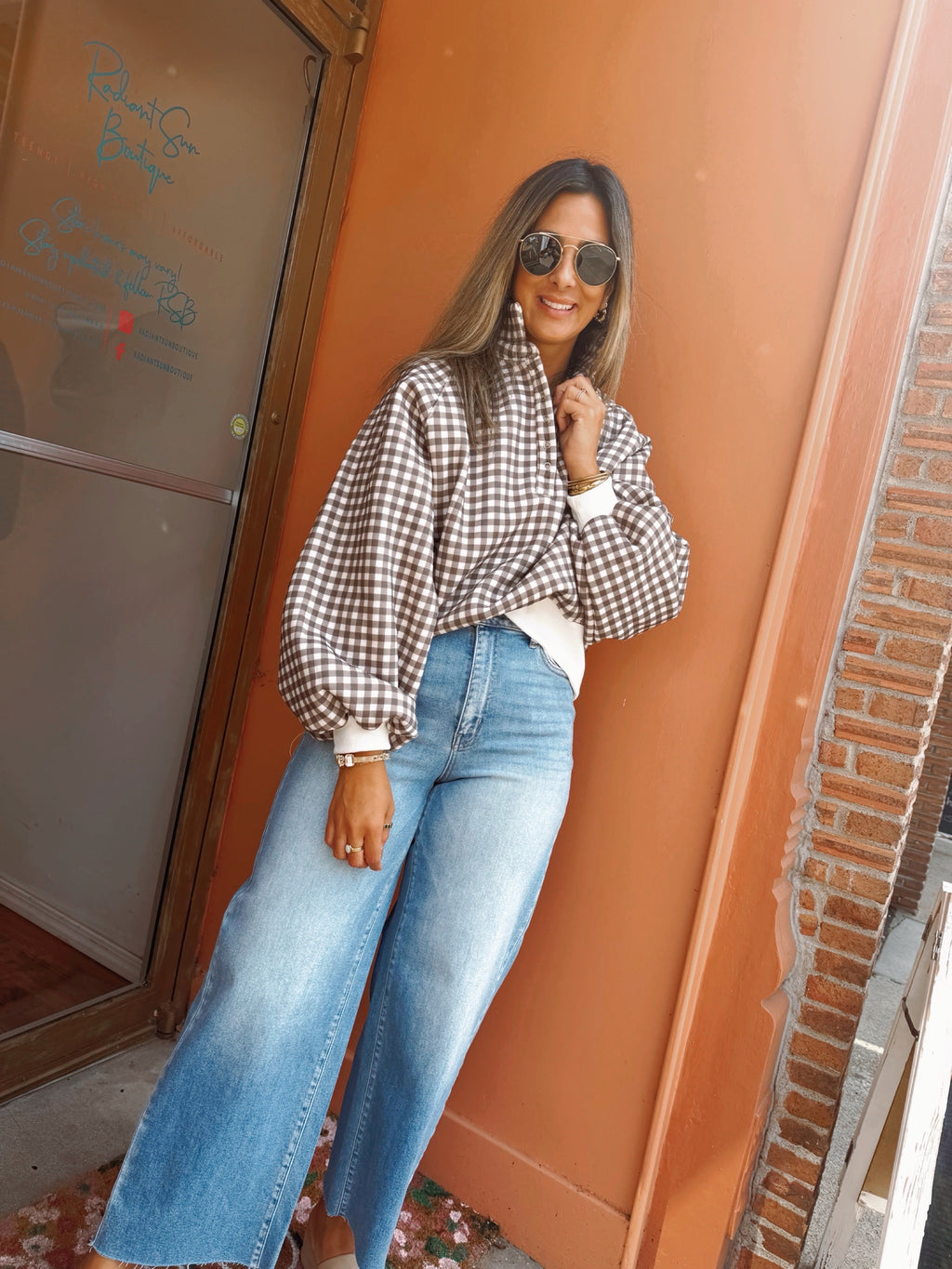 CHECKERED PIPER SNAP BUTTON SWEATER