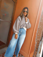 CHECKERED PIPER SNAP BUTTON SWEATER