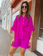 Wild Plum Woven Top & Shorts Set