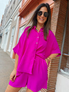 Wild Plum Woven Top & Shorts Set