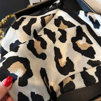 Leopard Print Satin Square Scarf
