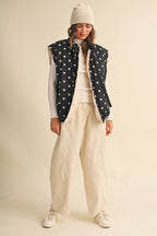 Fleece Lined Polka Dot Vest