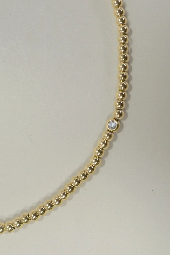 18K Tarnish Free Beaded Necklace