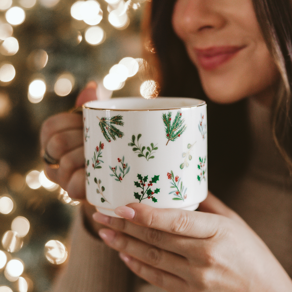 Holiday Greenery Coffee Mug - Christmas Decor
