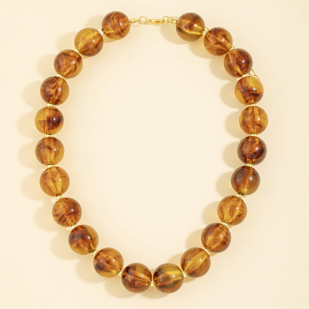 Chunky Round Resin Bead Statement Necklace