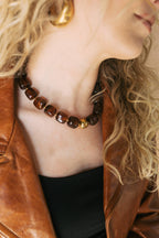 Noemi Chunky Beaded Necklace Tortoise