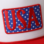 USA Embroidered Polka Dot Patch Foam Trucker Hat