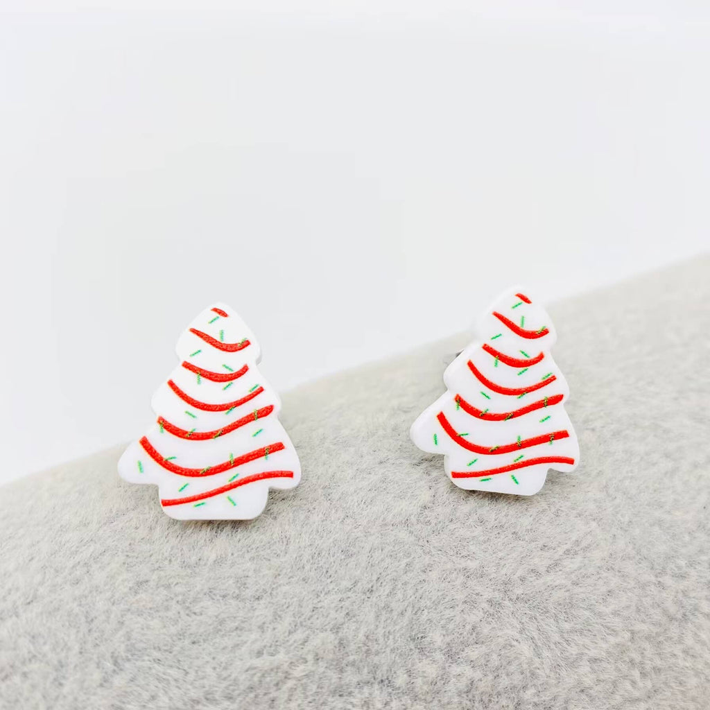 Acrylic Christmas Tree Ear Studs