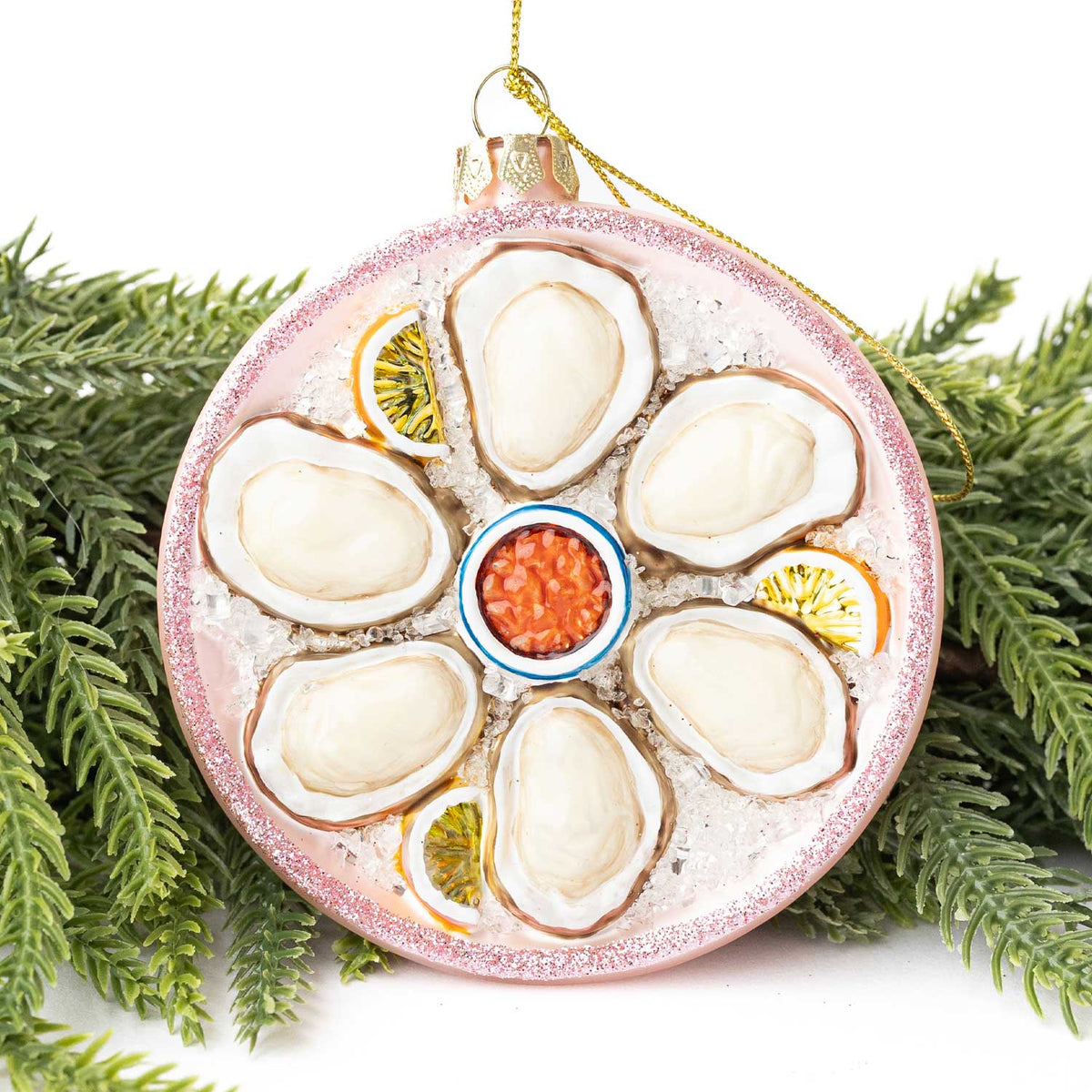 Oyster Boxed Glass Ornament