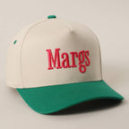 Margs Embroidered Canvas Two-Tone Trucker Hat