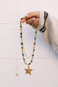 Ziggy Star Layered Necklace Green