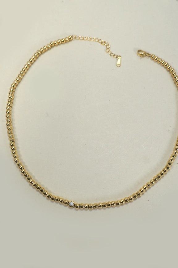 18K Tarnish Free Beaded Necklace