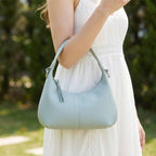 Curved Vegan Leather Hobo Shoulder Bag