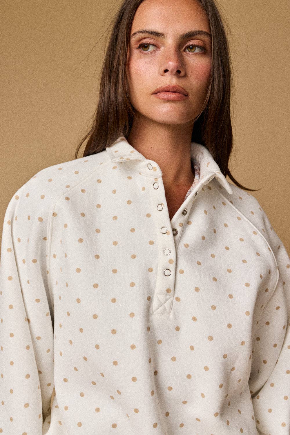 POLKA DOT PIPER SNAP BUTTON SWEATER