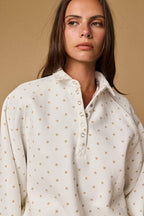 POLKA DOT PIPER SNAP BUTTON SWEATER
