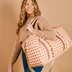 On-the-Go Quilted Weekender Bag-Maple Gingham