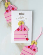 Die-Cut Gift Tags | Pink Cherry Birthday Cake