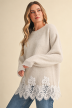 Lace Crew Neck Sweater