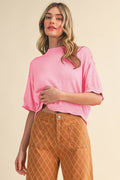 LIGHTWEIGHT KNIT SHORT SLEEVE SWEATER