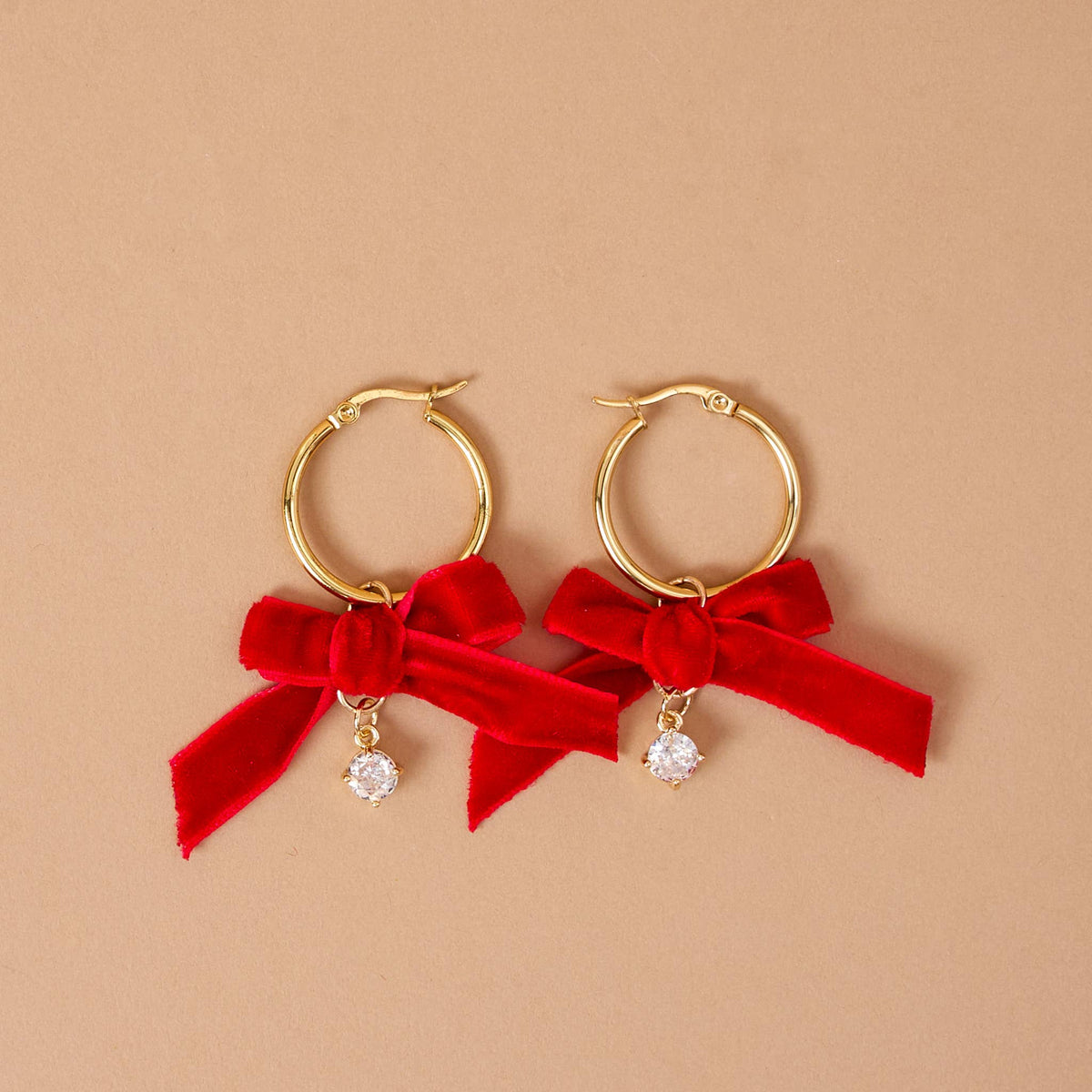 Signature Hoop Earrings-Ruby Ribbon